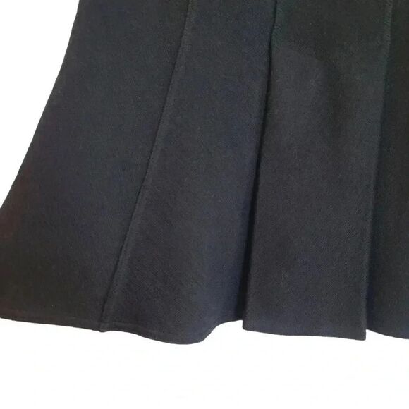 Leifsdottir Women's Black Wool Tight Knit Pull On Skirt w Front Bow - Picture 3 of 8